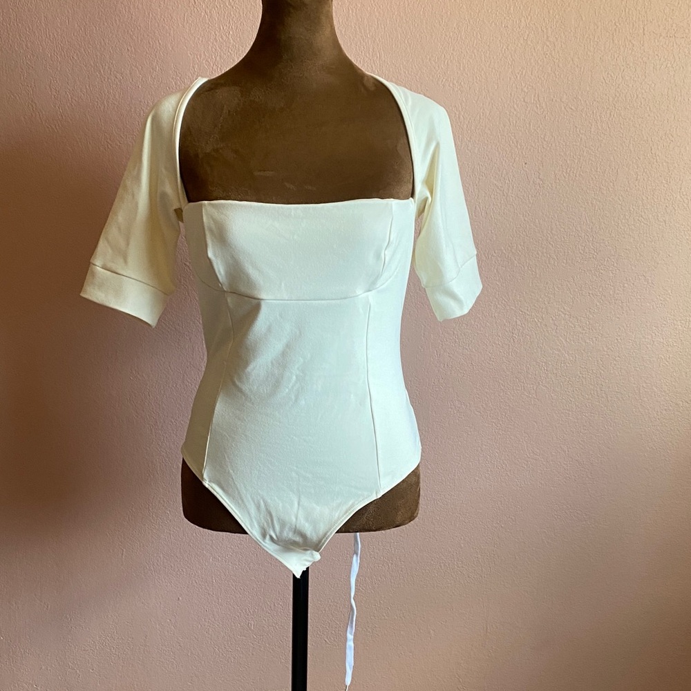 Free People Cream Bodysuit